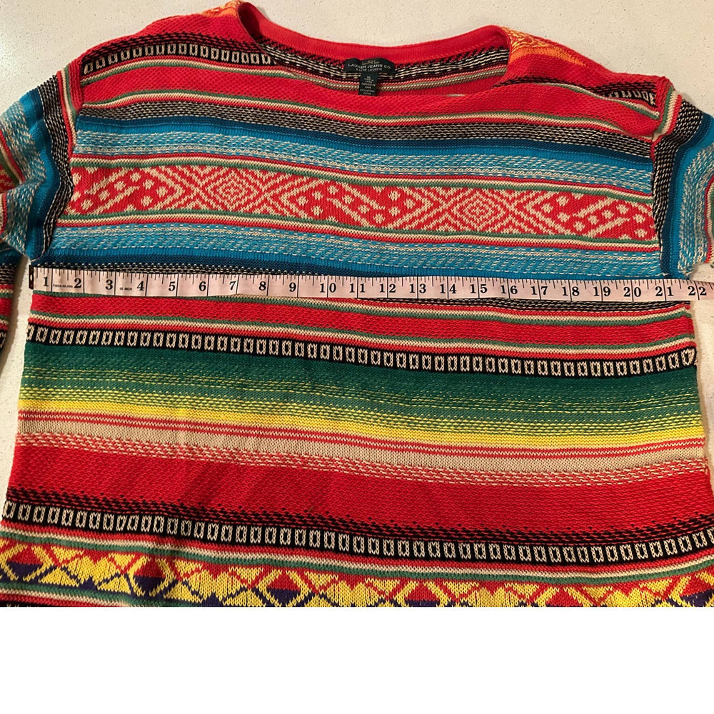 LRL Lauren Jean Co. Striped Southwestern Knit Sweater – Size XL - Picture 8 of 10